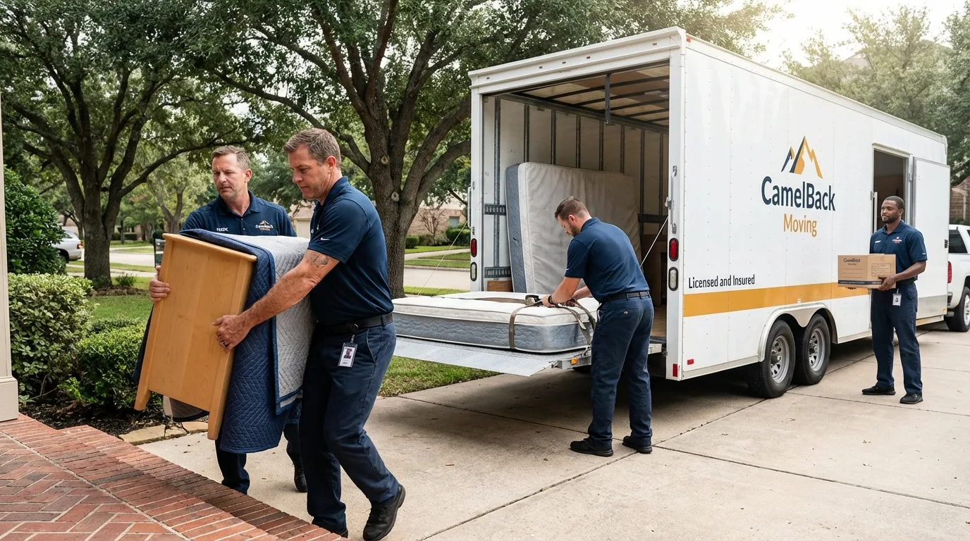 Crew loading residential truck for cross-state move from Monroe, WA